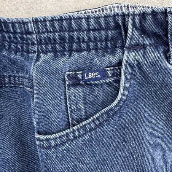 Vintage Lee Jeans Womens 8 Medium Blue High Waist Tapered Leg Made USA 90s Denim - Picture 6 of 9